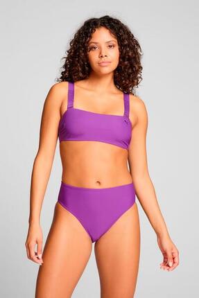 Bas de maillot taille haute Violet