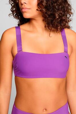 Top de bikini bandeau para mujer morado