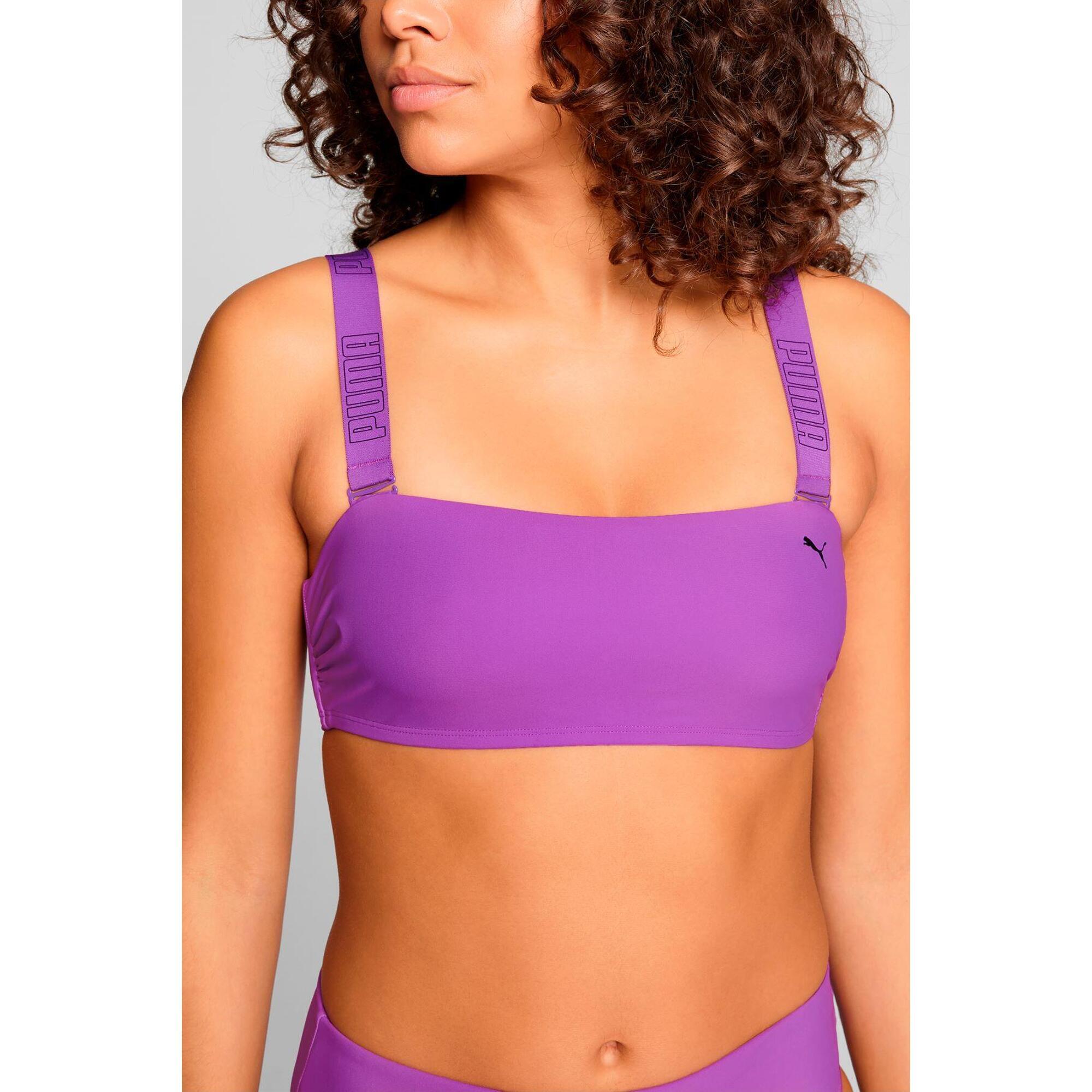 Puma - Haut De Maillot Bandeau Violet Femme - Brassière De Bain - Violet - Decathlon