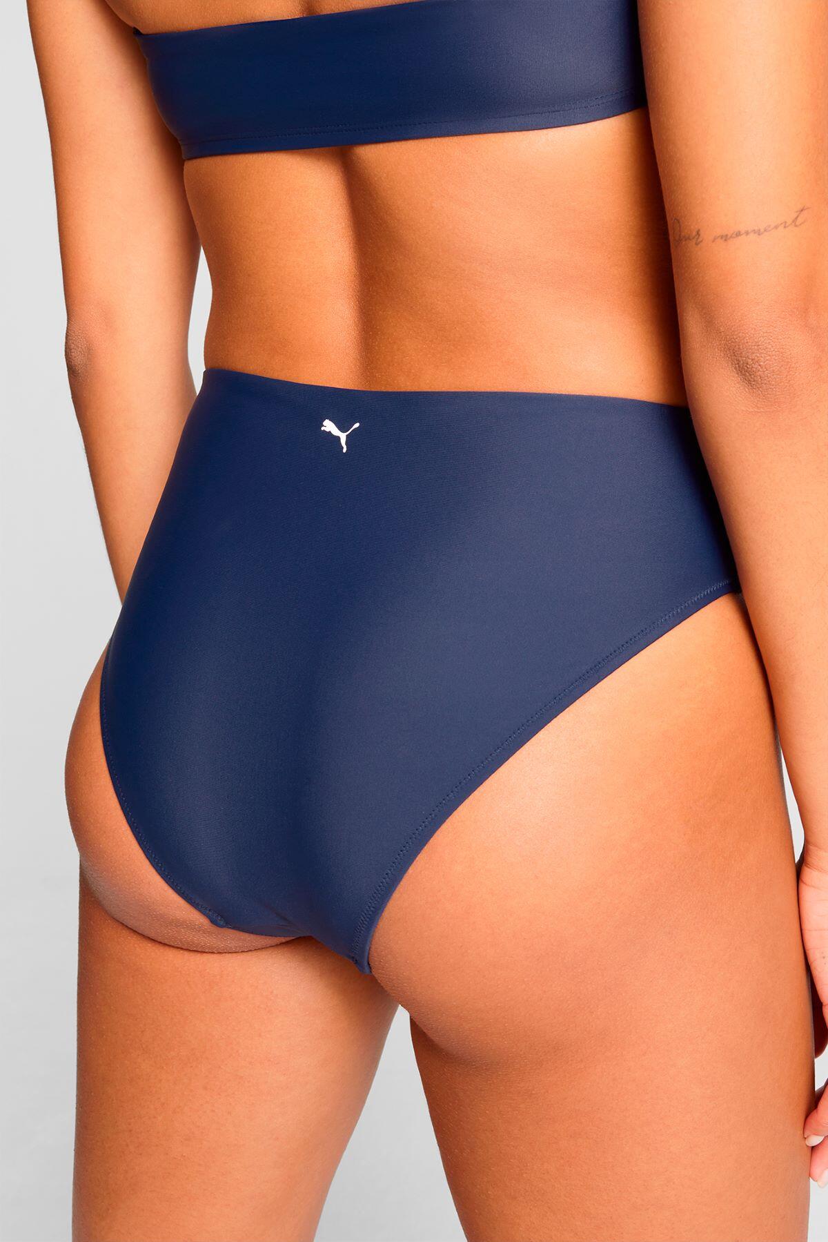 Bas de maillot taille haute Bleu Marine 3/5