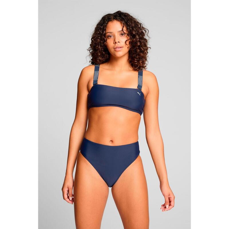 Bas de maillot taille haute Bleu Marine