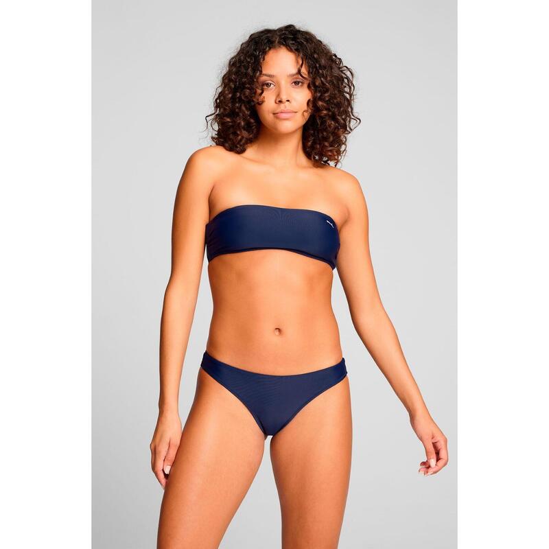 Top de bikini bandeau para mujer Azul Marino