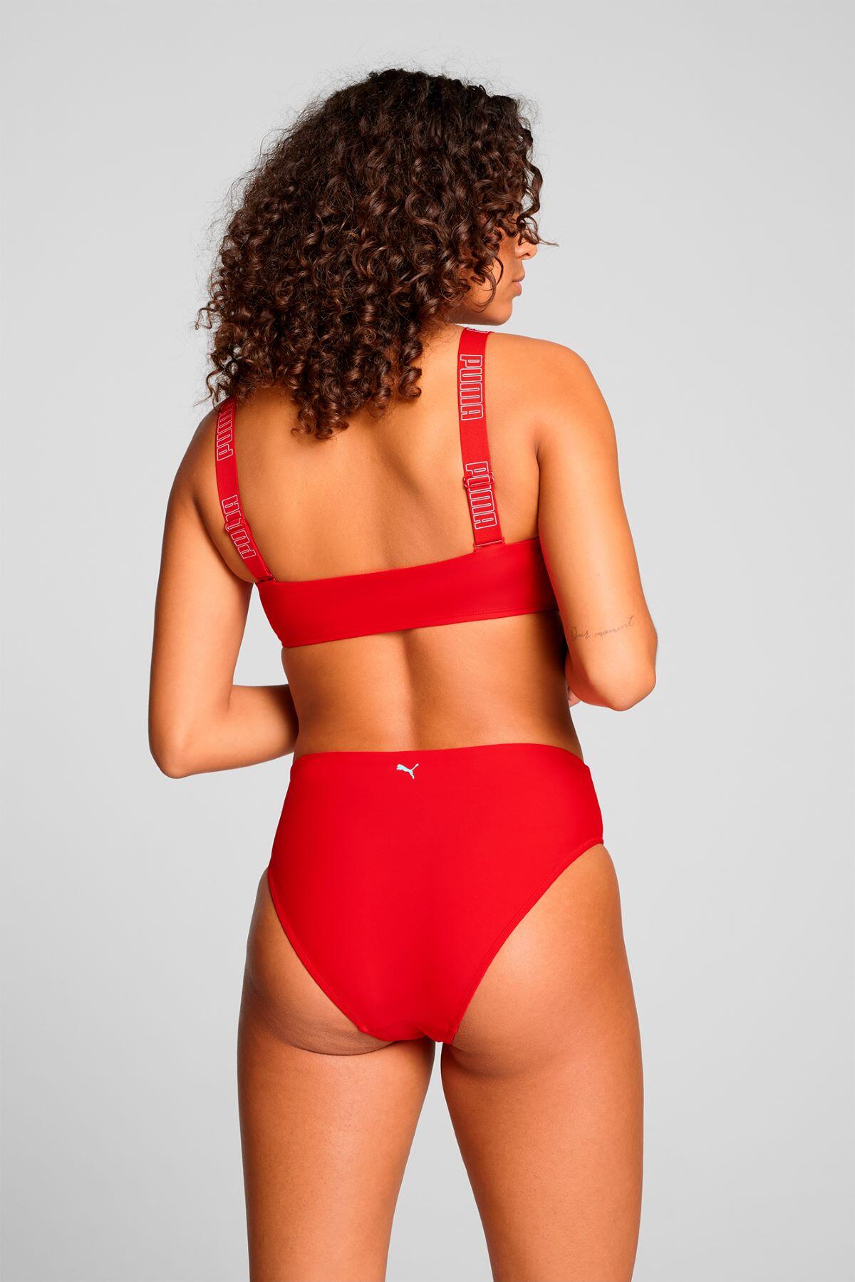 Top de bikini bandeau para mujer Rojo 4/6