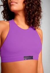 Haut de maillot encolure haute violet