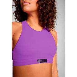 Haut de maillot encolure haute violet