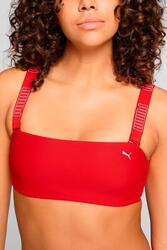 Haut de maillot bandeau Rouge femme