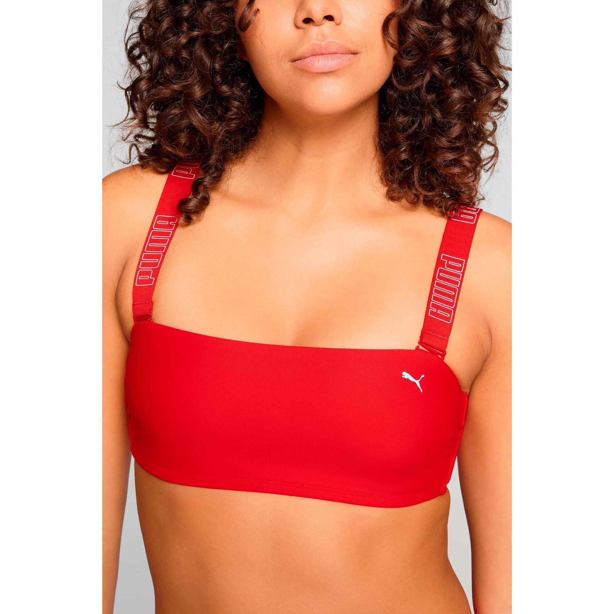 Puma - Haut De Maillot Bandeau Rouge Femme - Brassière De Bain - Rouge - Decathlon