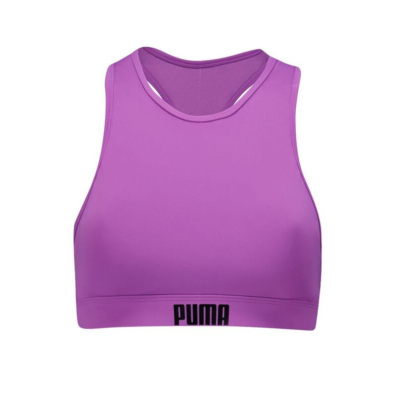 Haut de maillot encolure haute violet