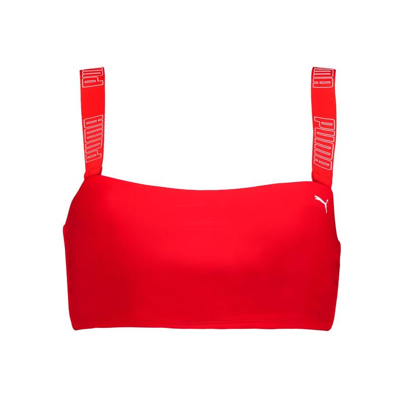 Haut de maillot bandeau Rouge femme