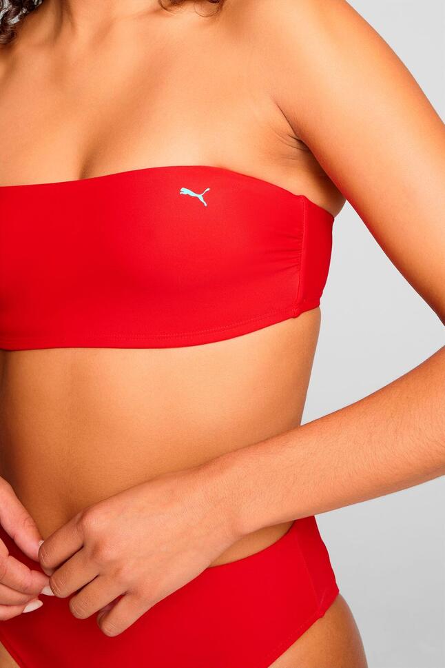 Góra od bikini Bandeau w kolorze czerwonym