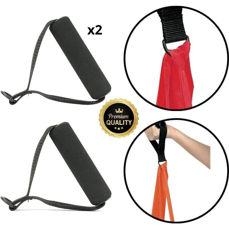Poignées Lecardio Pour Bandes De Résistance – Anti-Douleur Mains – TPE Confort – Design Arqué Durable