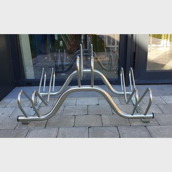 Mottez - Râtelier 3 Vélos Sur 2 Niveaux Côte À Côte - Rack-vélo - Gris - 3 Places - Decathlon