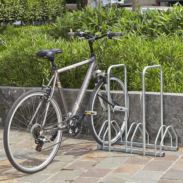 Mottez - Râtelier 3 Vélos Avec 2 Arceaux Pour Antivol - Rack-vélo - Gris - 3 Places - Decathlon