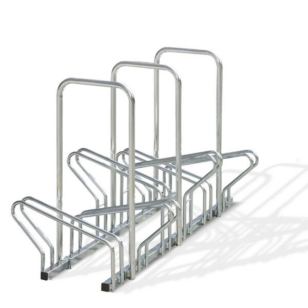 Range 6 vélos au sol face à face avec arceau antivol 1/1