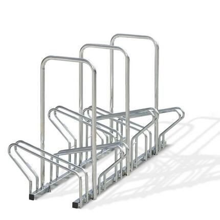 Range 6 vélos au sol face à face avec arceau antivol