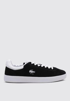 Scarpe Sportive Pelle ScamosciataUomo Lacoste Baseshot Nero Bianco