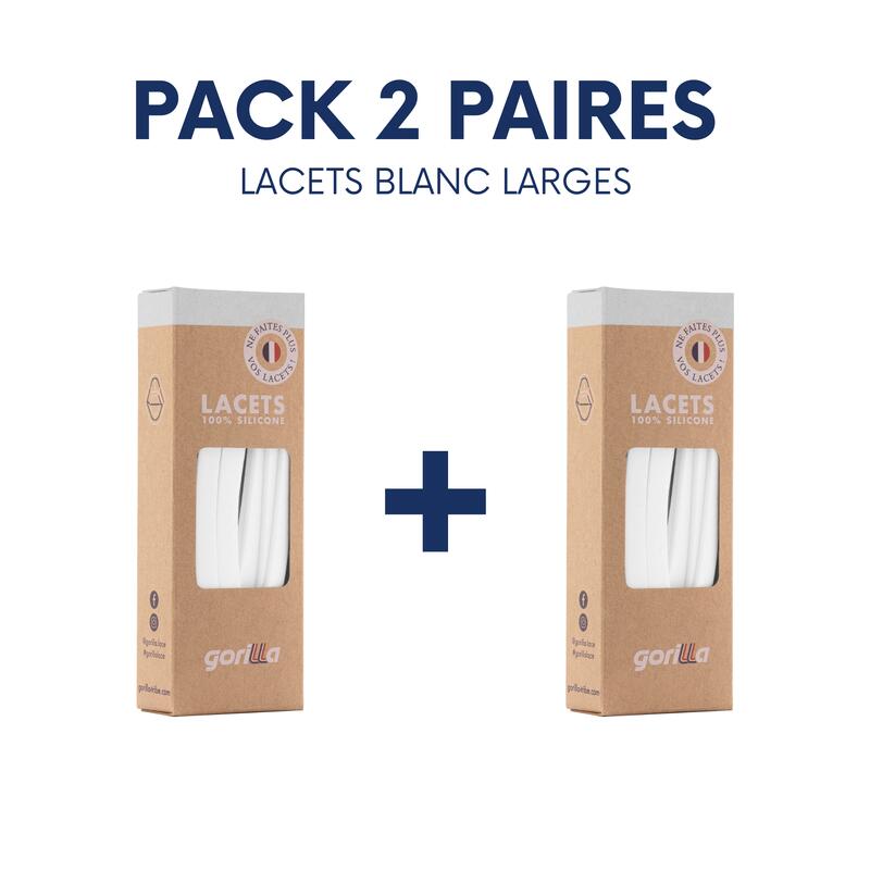 Pack 2 paires lacets élastiques - LARGES