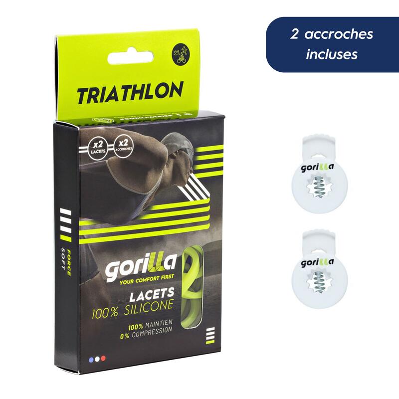 Lacets élastiques pour le triathlon - silicone - noir