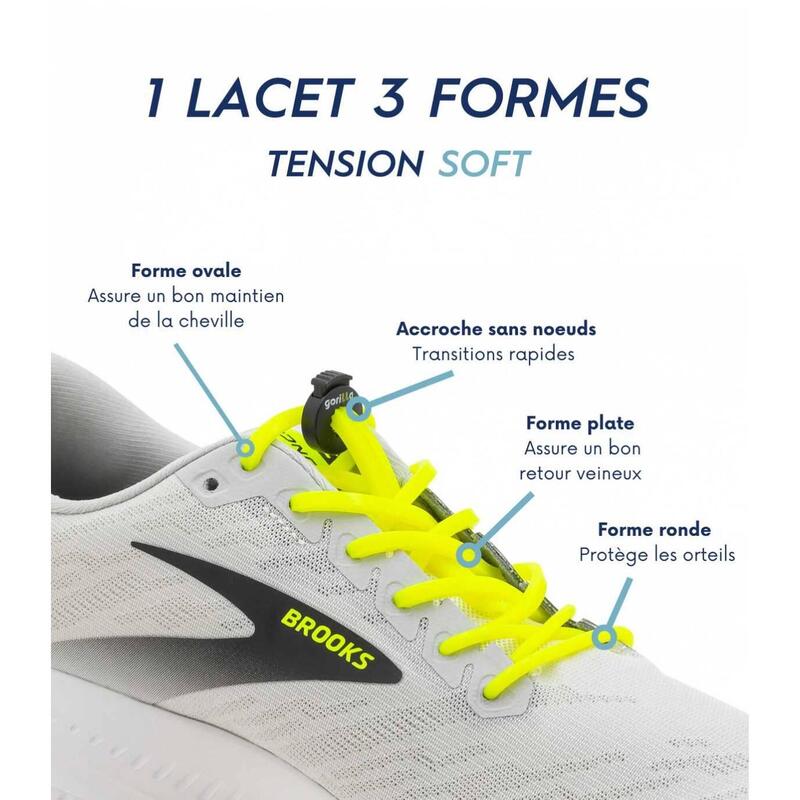 Lacets Rapide Triathlon Élastique Confort Optimal Silicone - rose fluo