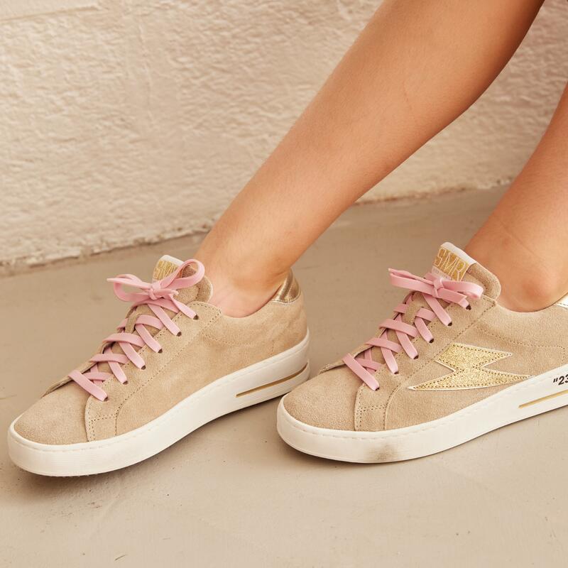 Lacets élastiques larges baskets/sneakers - silicone - rose fluo