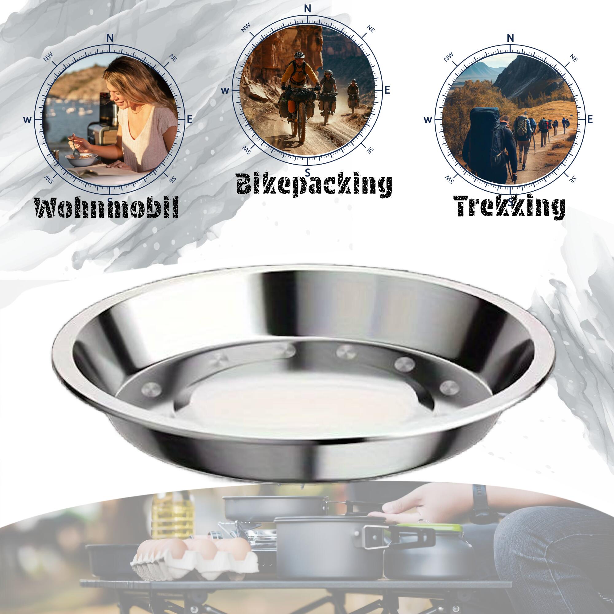 Edelstahl Teller 2 Pack 17 cm D für Suppen, Speisen und Salate 90 g 5/5