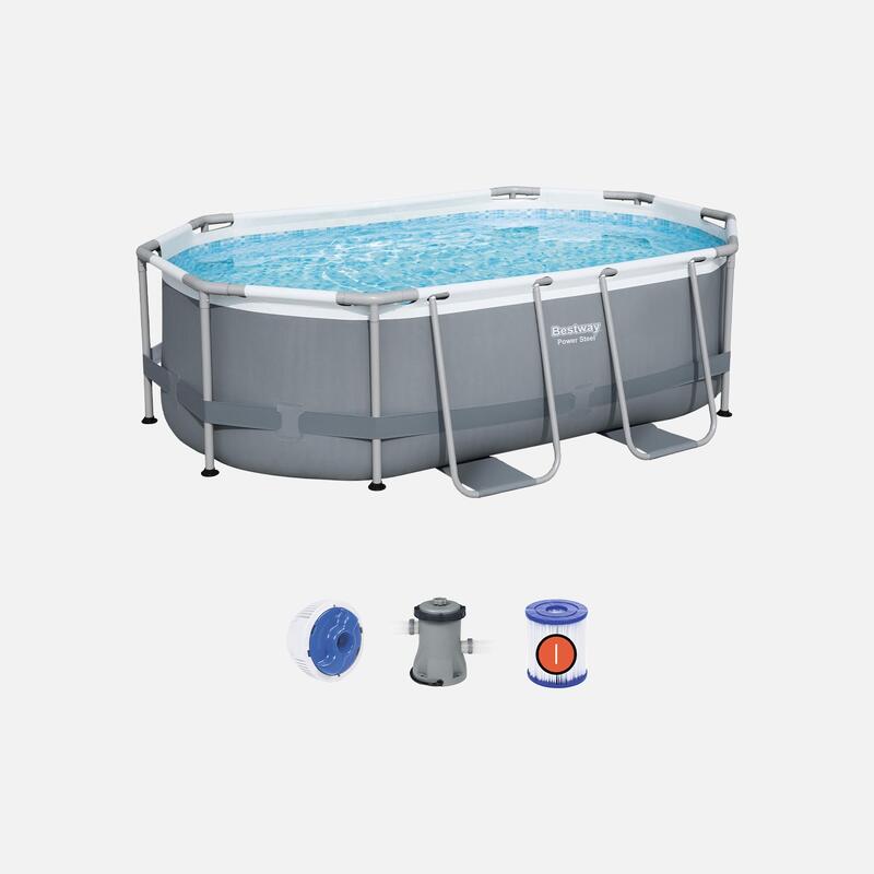 Piscine tubulaire  ovale 3x2m et accessoires  | sweeek