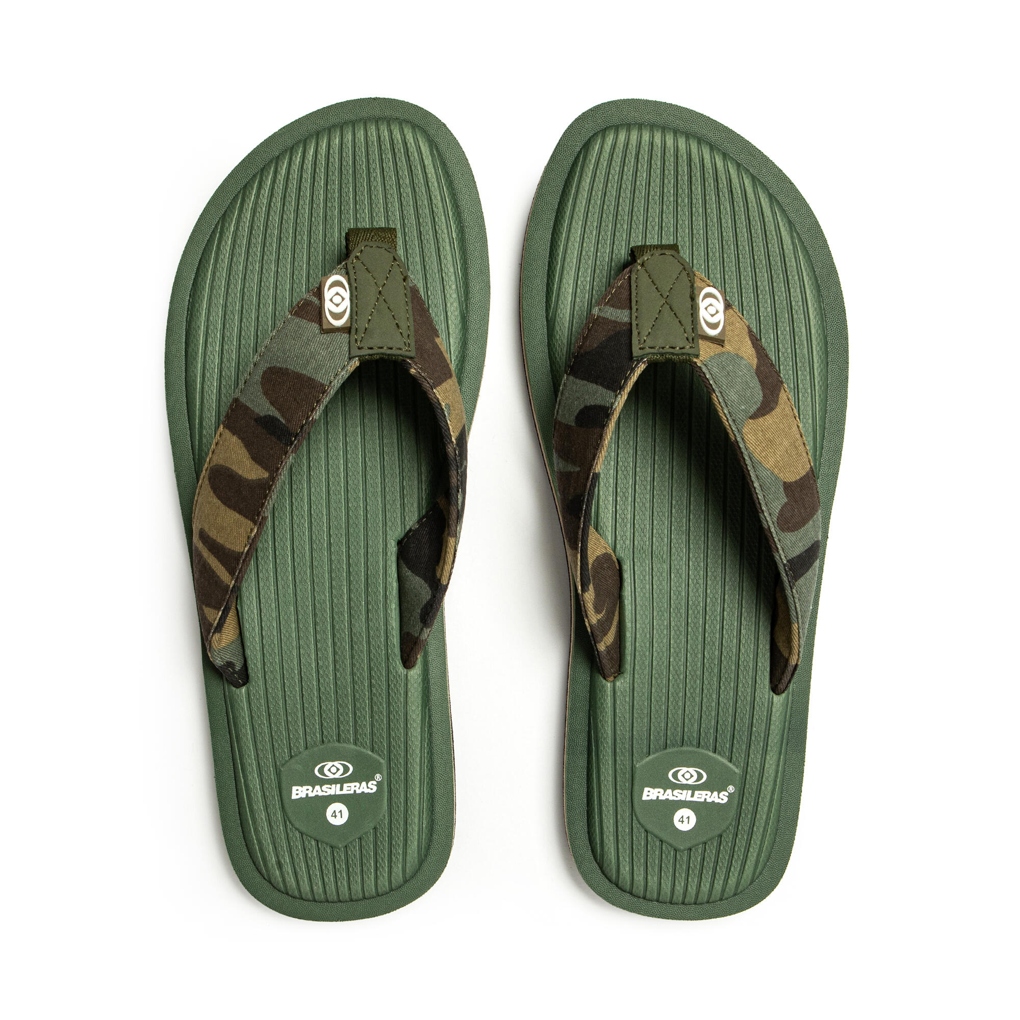 Chanclas Dedo Brasileras De Hombre Verde Militar Suela Antideslizante 6/7