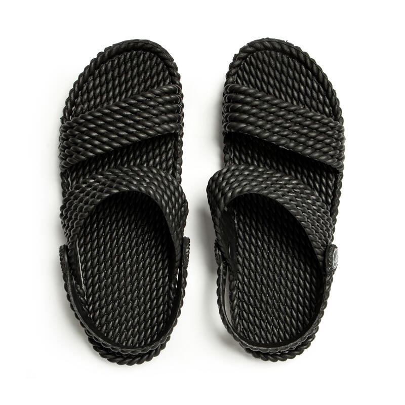 Sandales noires pour femmes avec semelles en caoutchouc antidérapantes