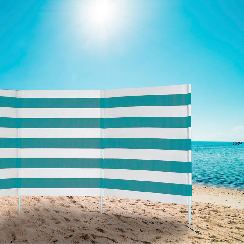 AKTIVE - Paravent Plage en Polyester avec Tiges en Acier 480 x 82 cm