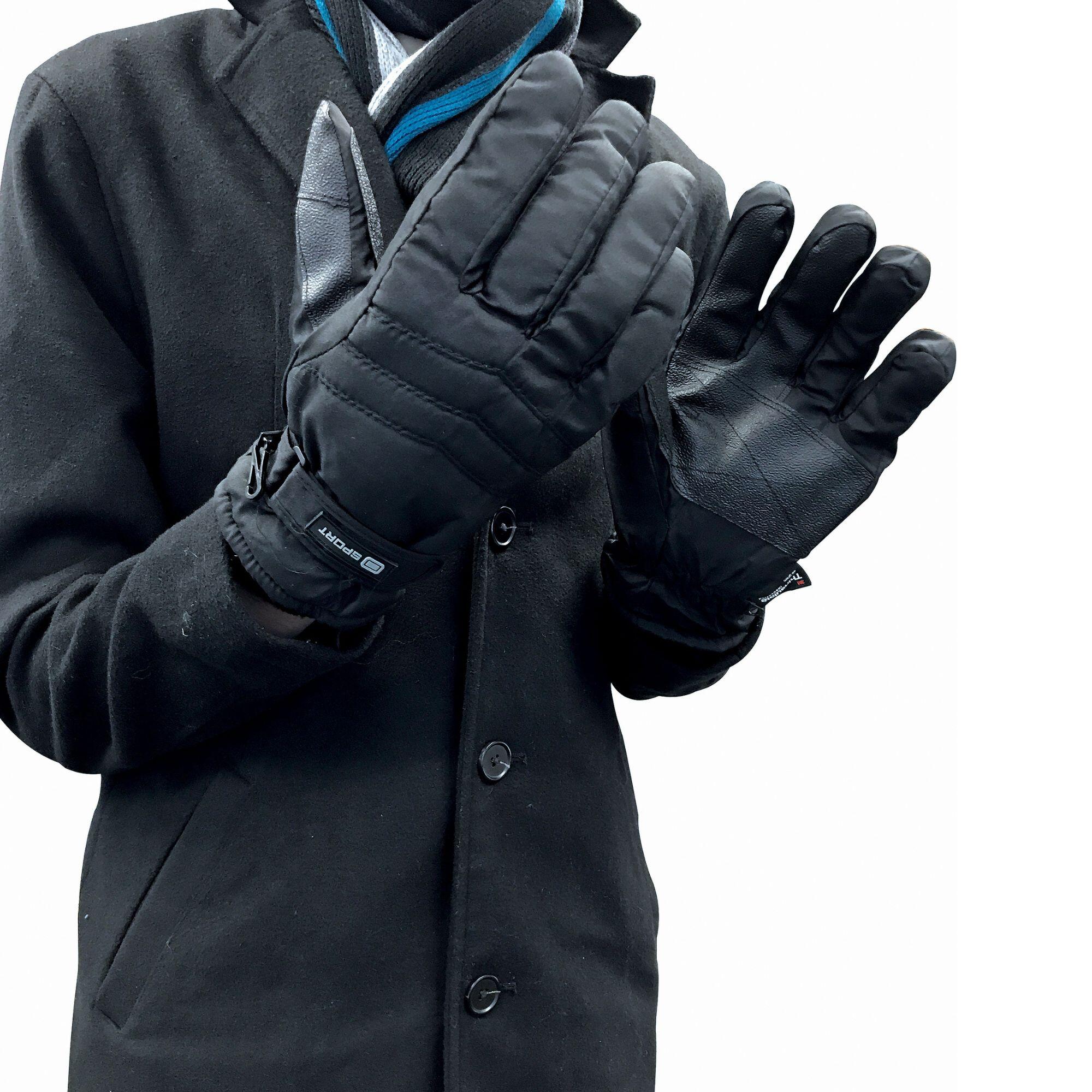 Mens 3M Thinsulate 40 gram Thermal Insulated Waterproof Ski Gloves 5/6