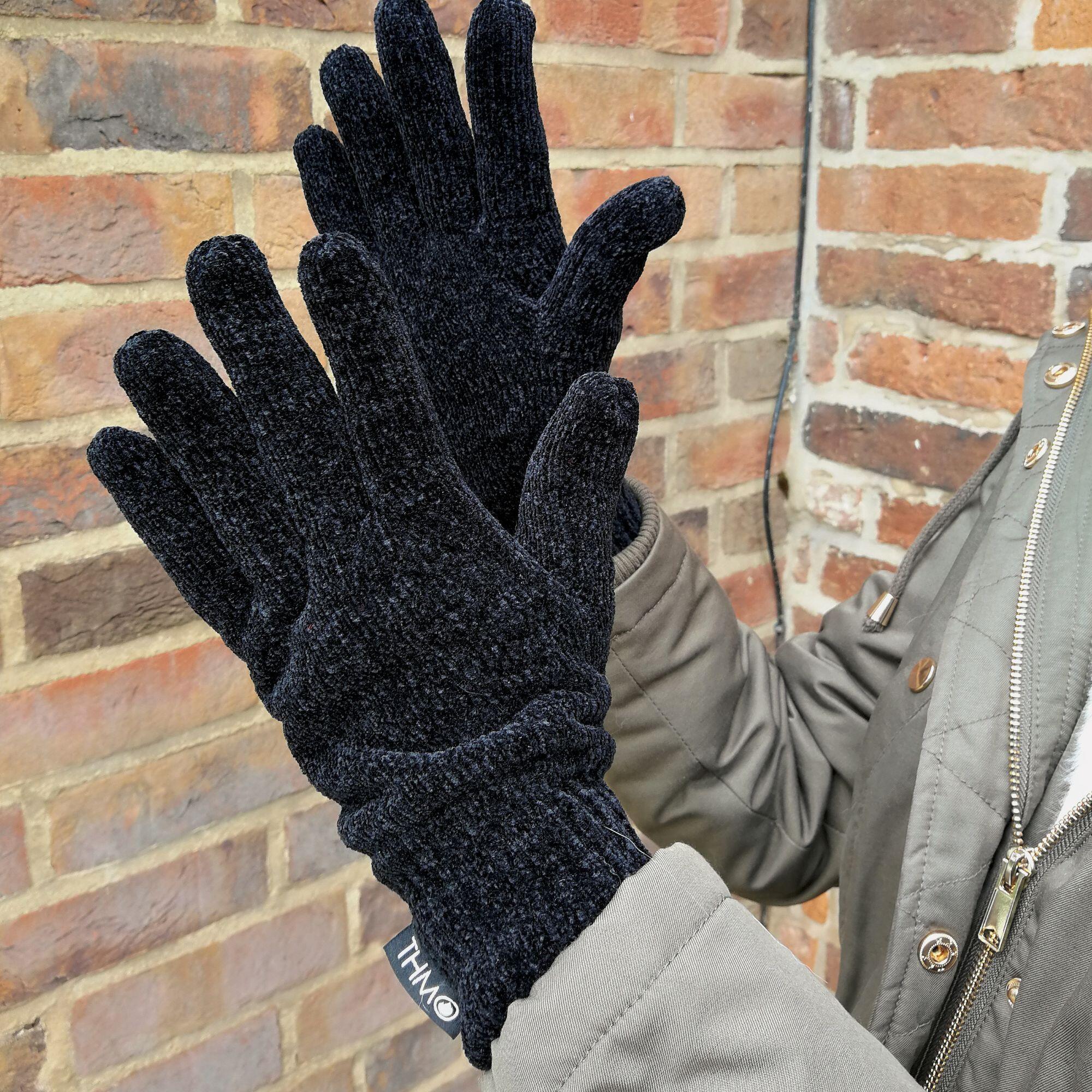 THMO - 1 Paire Femme Gants Chenille Thermiques avec Thinsulate 3M 40g 6/7