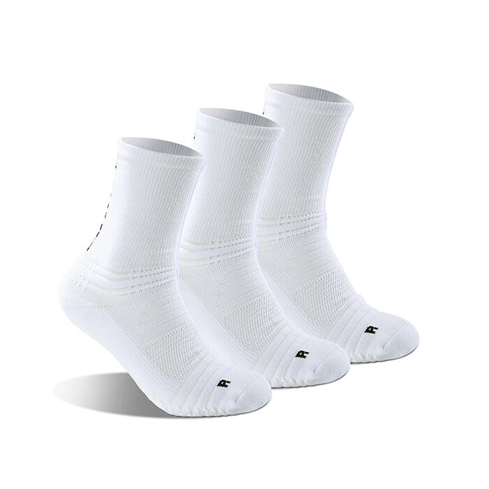 G-ZOX Cushion Grip Socks 3 Pairs - White