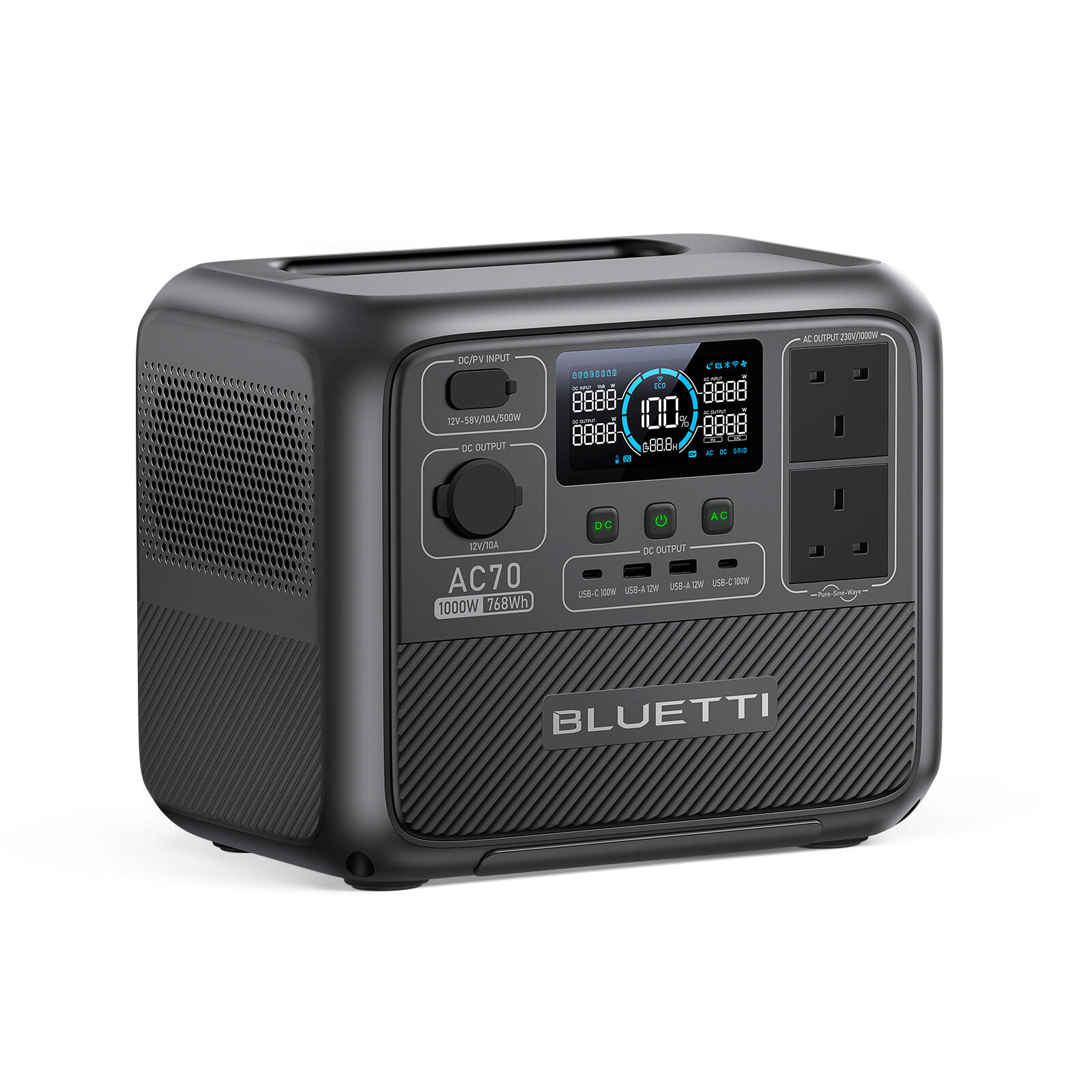 BLUETTI BLUETTI AC70 Portable Power Station 1000W/768Wh LiFePO4 for Camping, Emergency