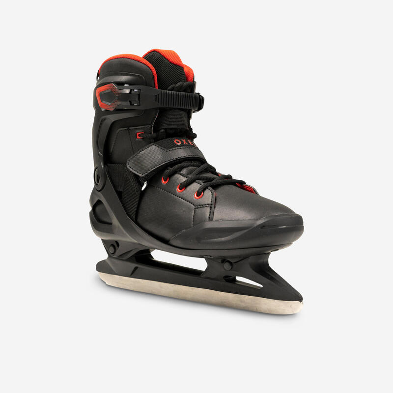 Seconde vie Patins à glace adulte FIT500 homme noir et rouge