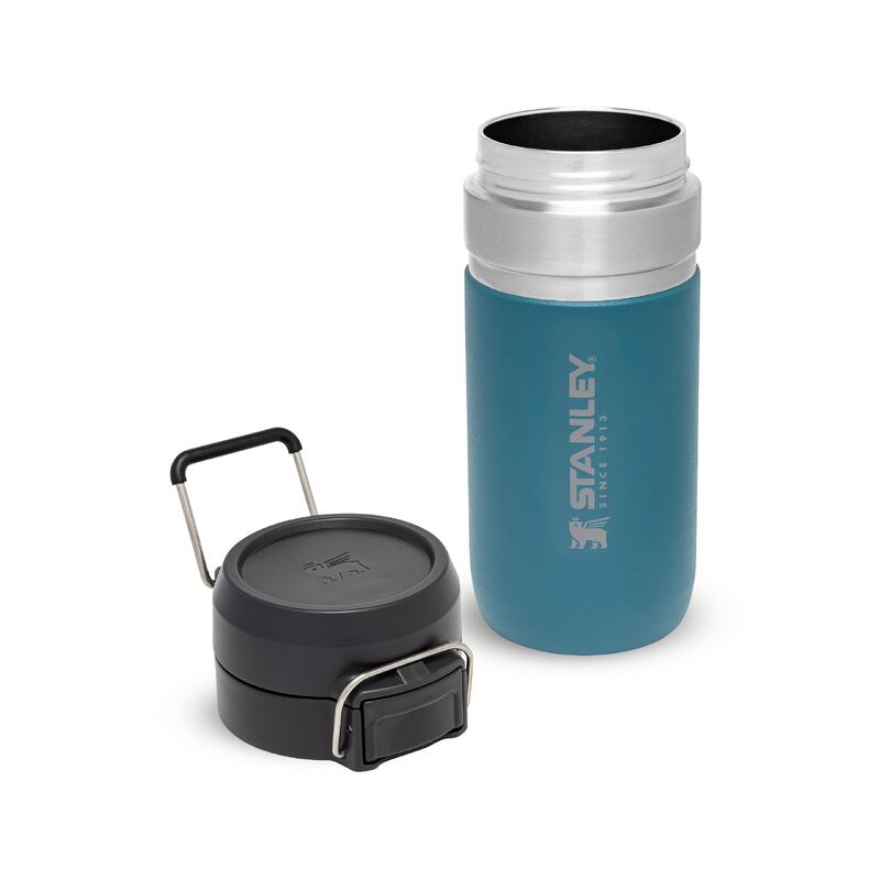 Waterfles Thermosfles 0,47L Wandelen Fitness RVS Drinkfles - Deksel Met Drukknop