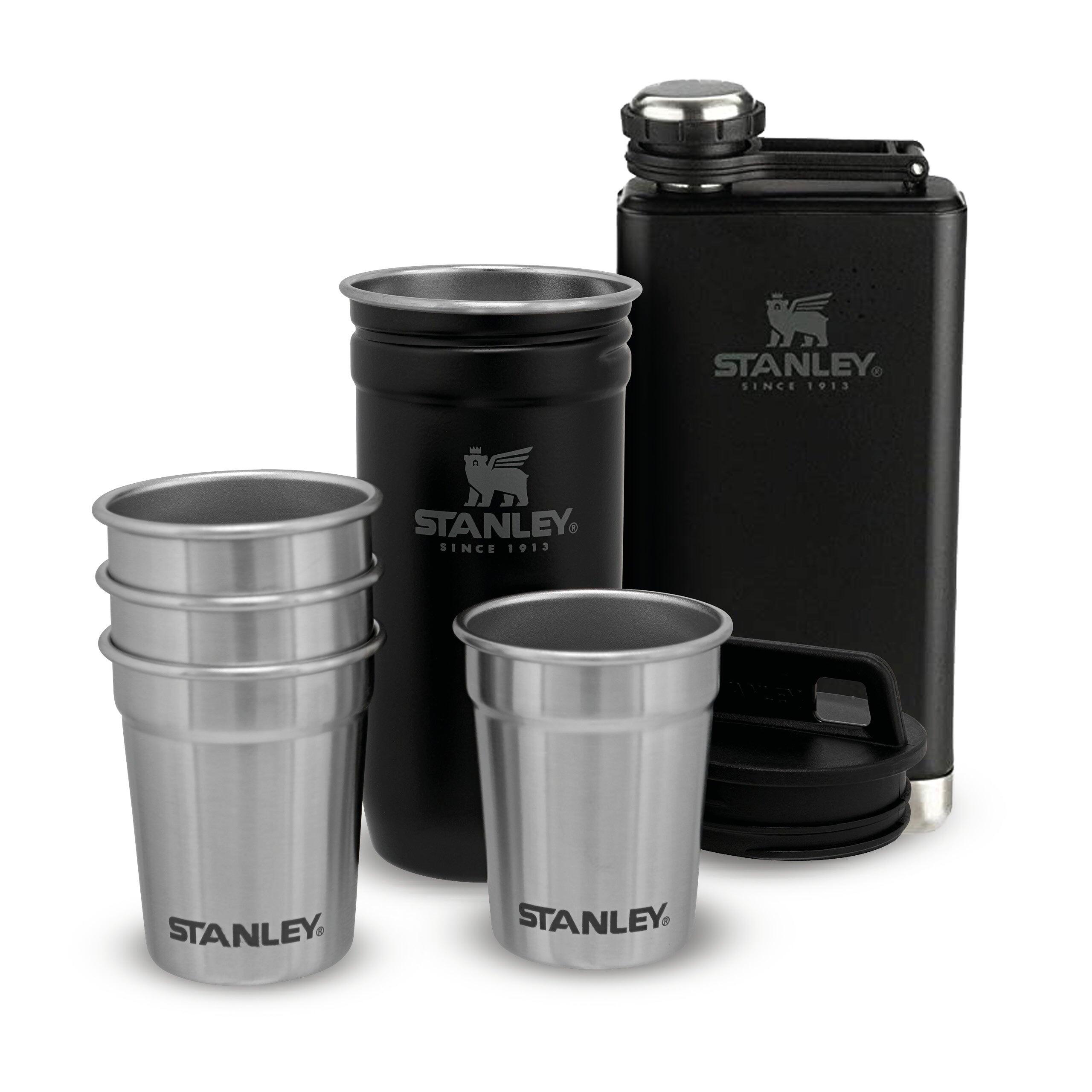 STANLEY Set Bicchierini 59Ml E Custodia In Acciaio Inox + Fiaschetta Tascabile 0,23L