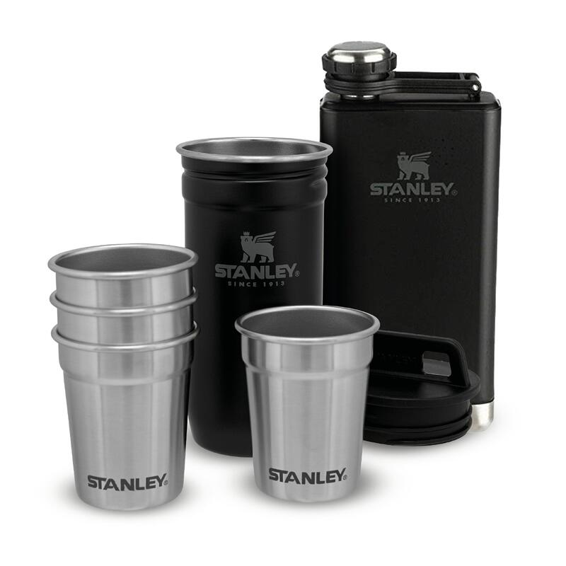 Flasque 0,23L + Verres À Shot + Étui De Transport Inox Camping Alpinisme Trek