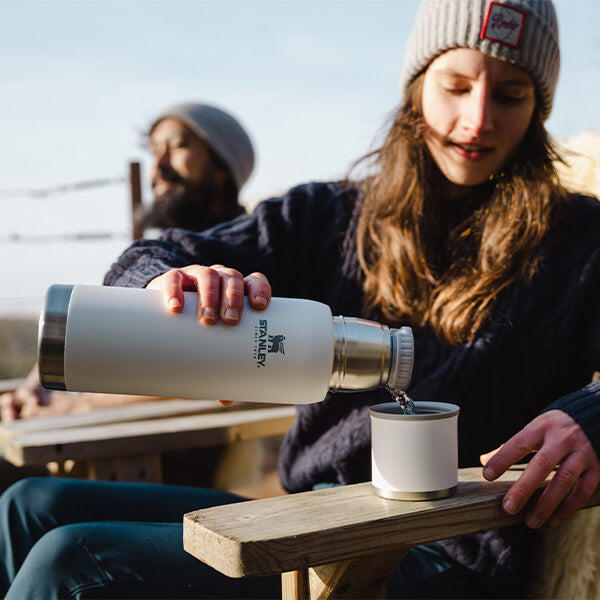 Isolierflasche 1L 'To-Go' Thermoskanne Kaffee Doppelwandig aus Edelstahl Wandern 5/9