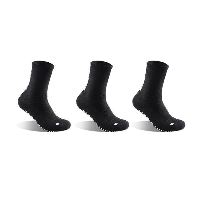 G-ZOX Cushion Grip Socks 3 Pairs - Black