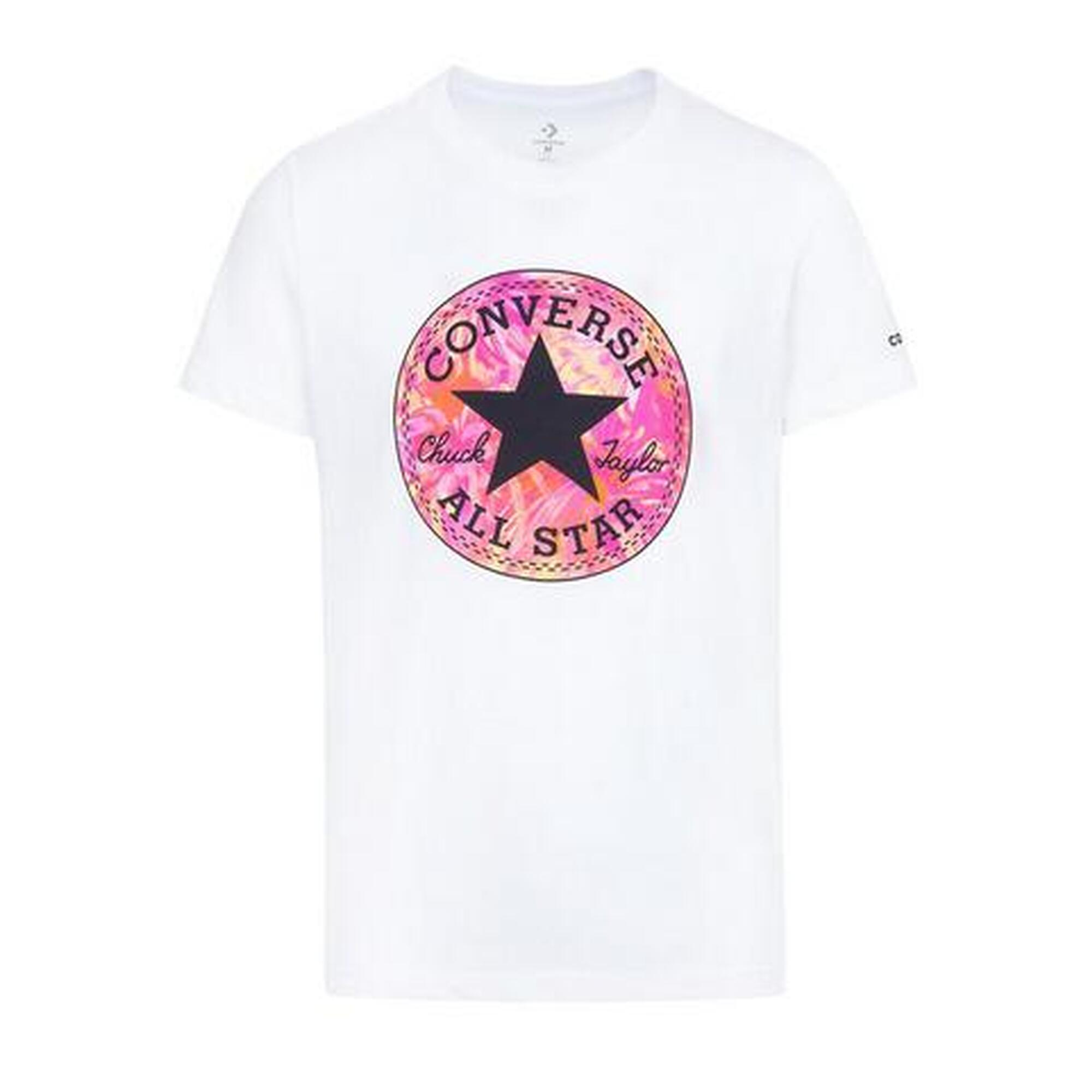 T-shirt bambina converse logo colorful - bianco