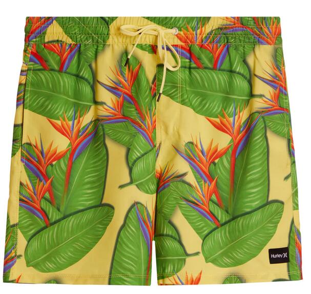 HURLEY Costume uomo hurley tropical volley 17" - verde/giallo