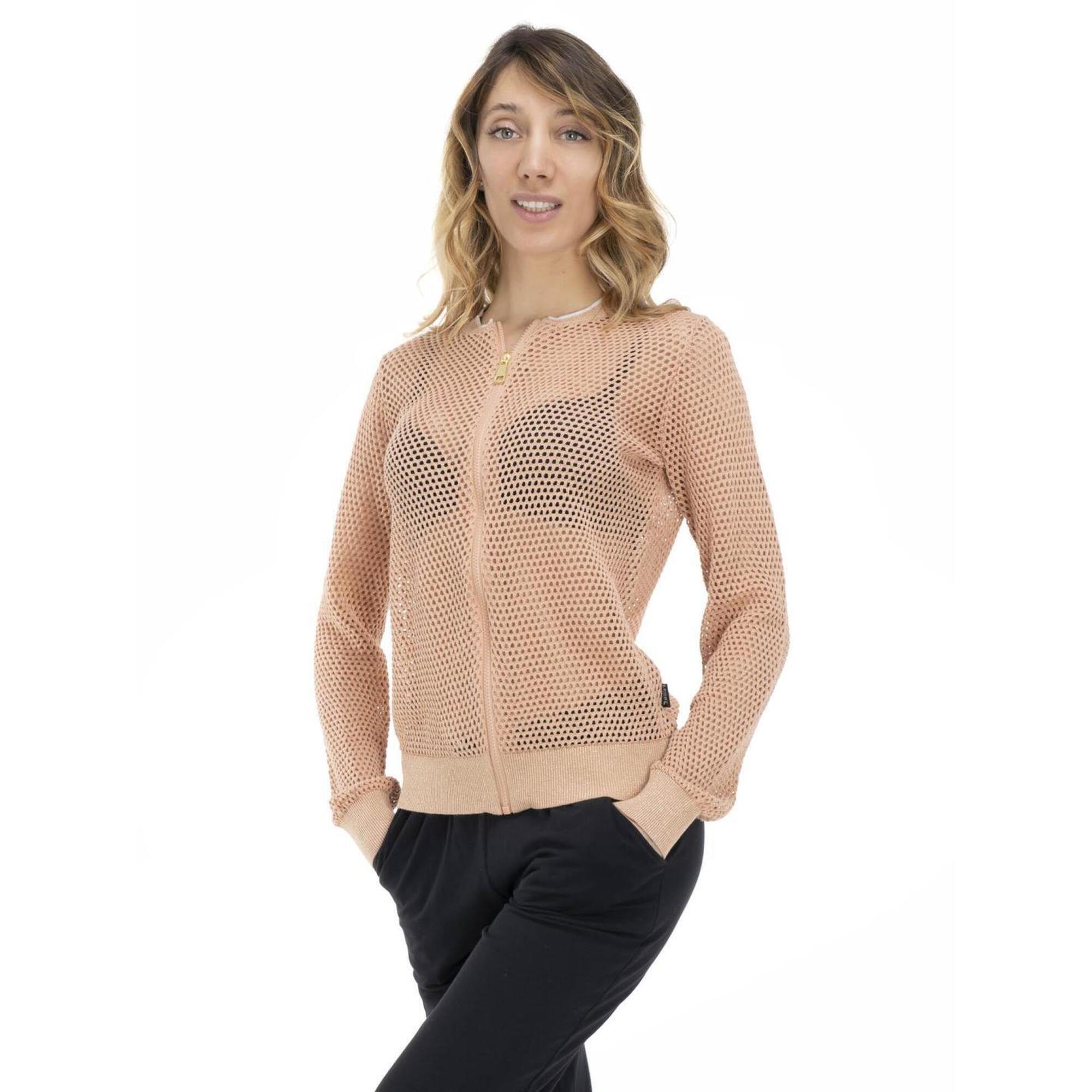 Sweat-shirt Femme Avec Fermeture éclair Et Poche - Imprimé Sensibilisation Cancer Du Sein, Coupe Décontractée - 13