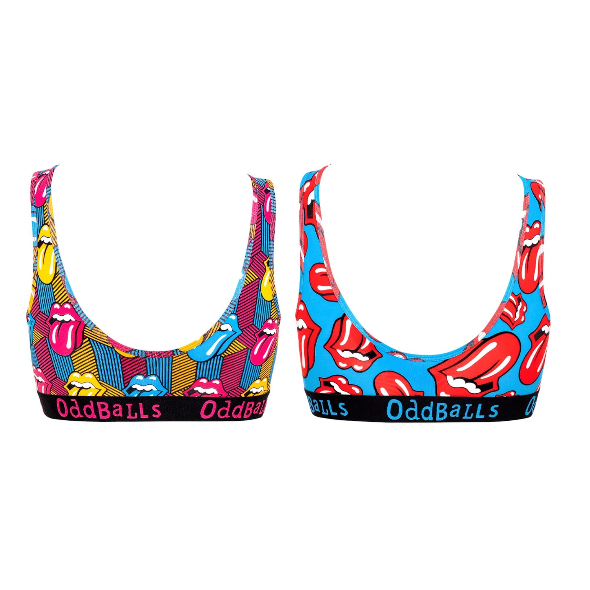Womens/Ladies The Rolling Stones Bralette (Pack of 2) (Multicoloured) 2/2