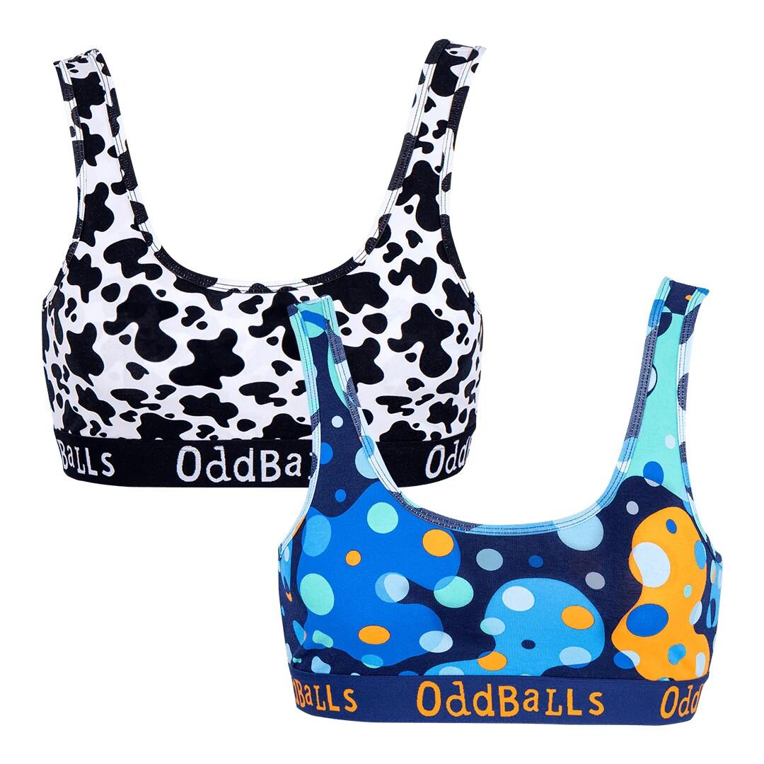 ODDBALLS Womens/Ladies Popular Bralette (Pack of 2) (Multicoloured)