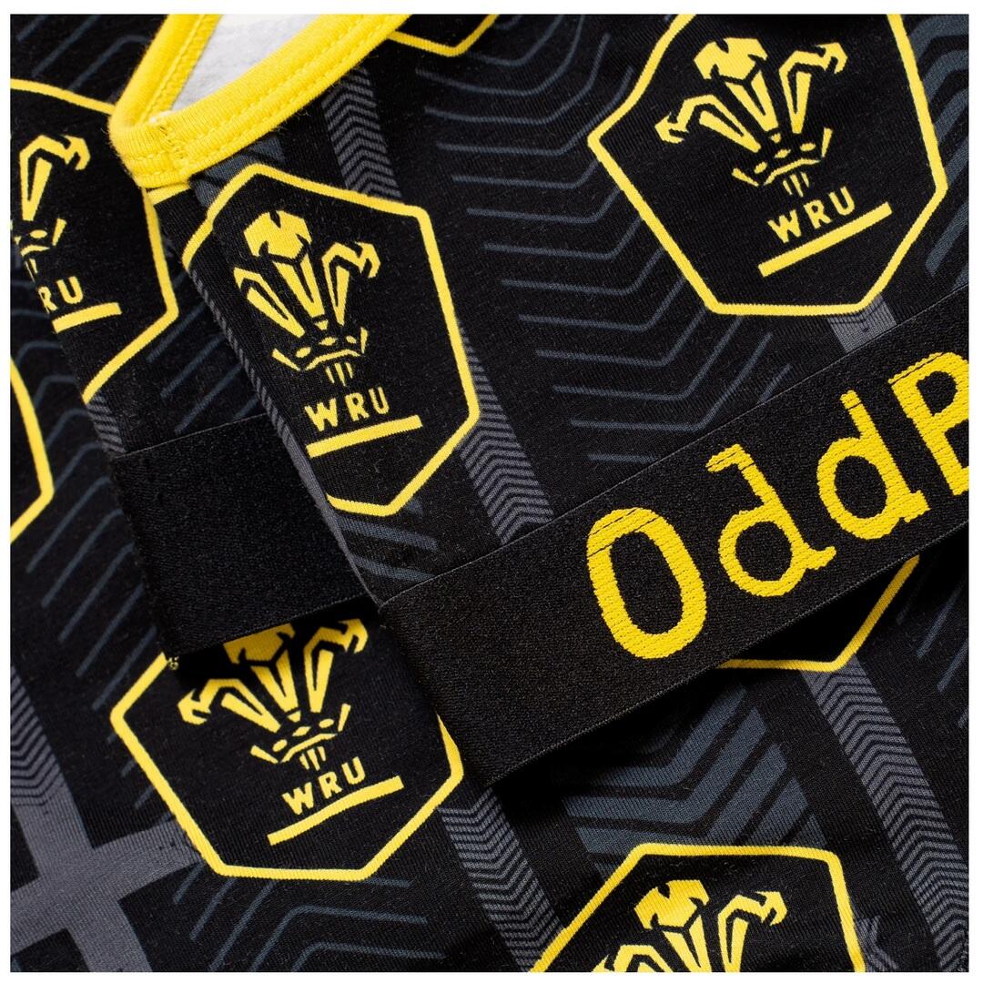 Womens/Ladies Alternate Welsh Rugby Union Bralette (Black/Yellow) 3/3