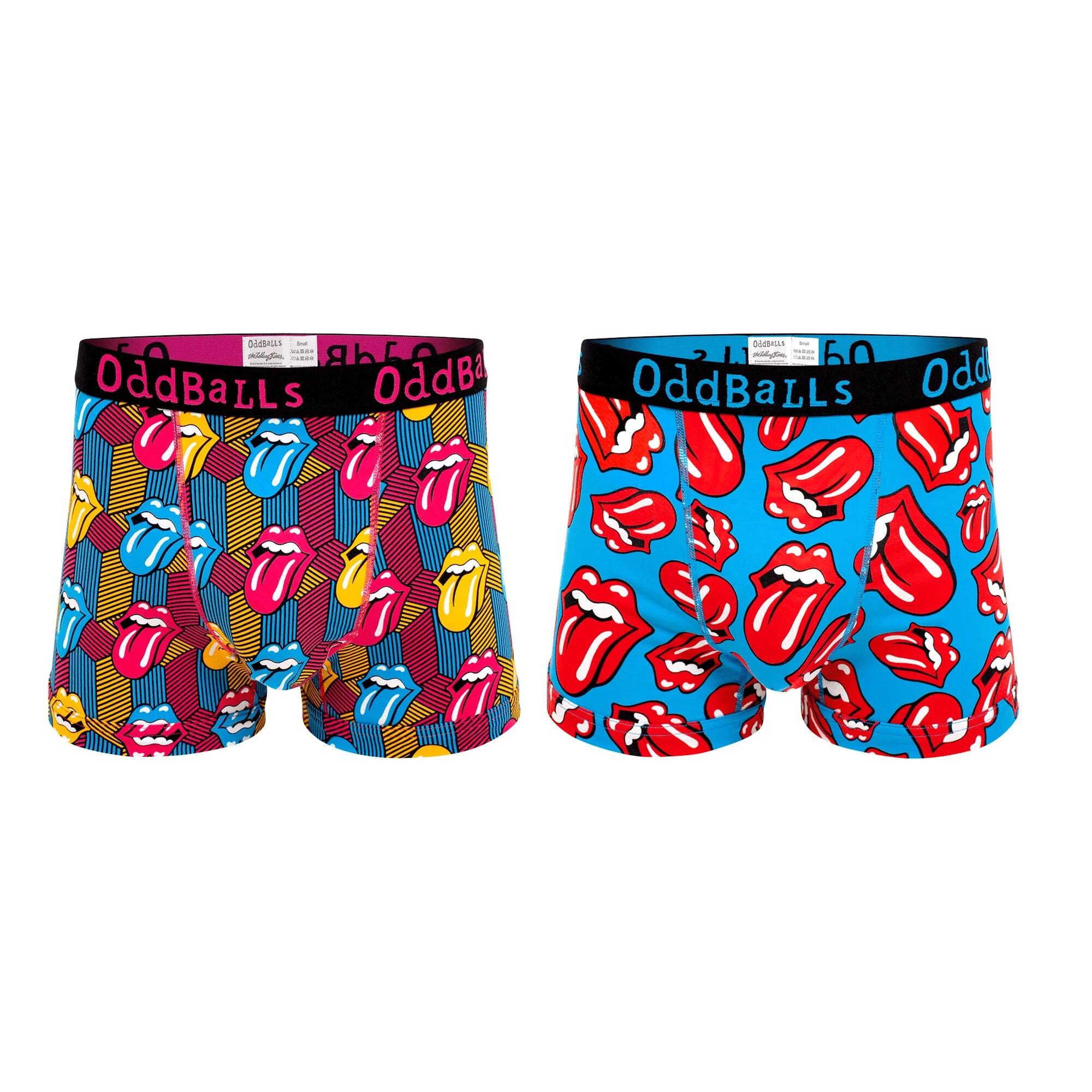 ODDBALLS Mens The Rolling Stones Boxer Shorts (Pack of 2) (Multicoloured)