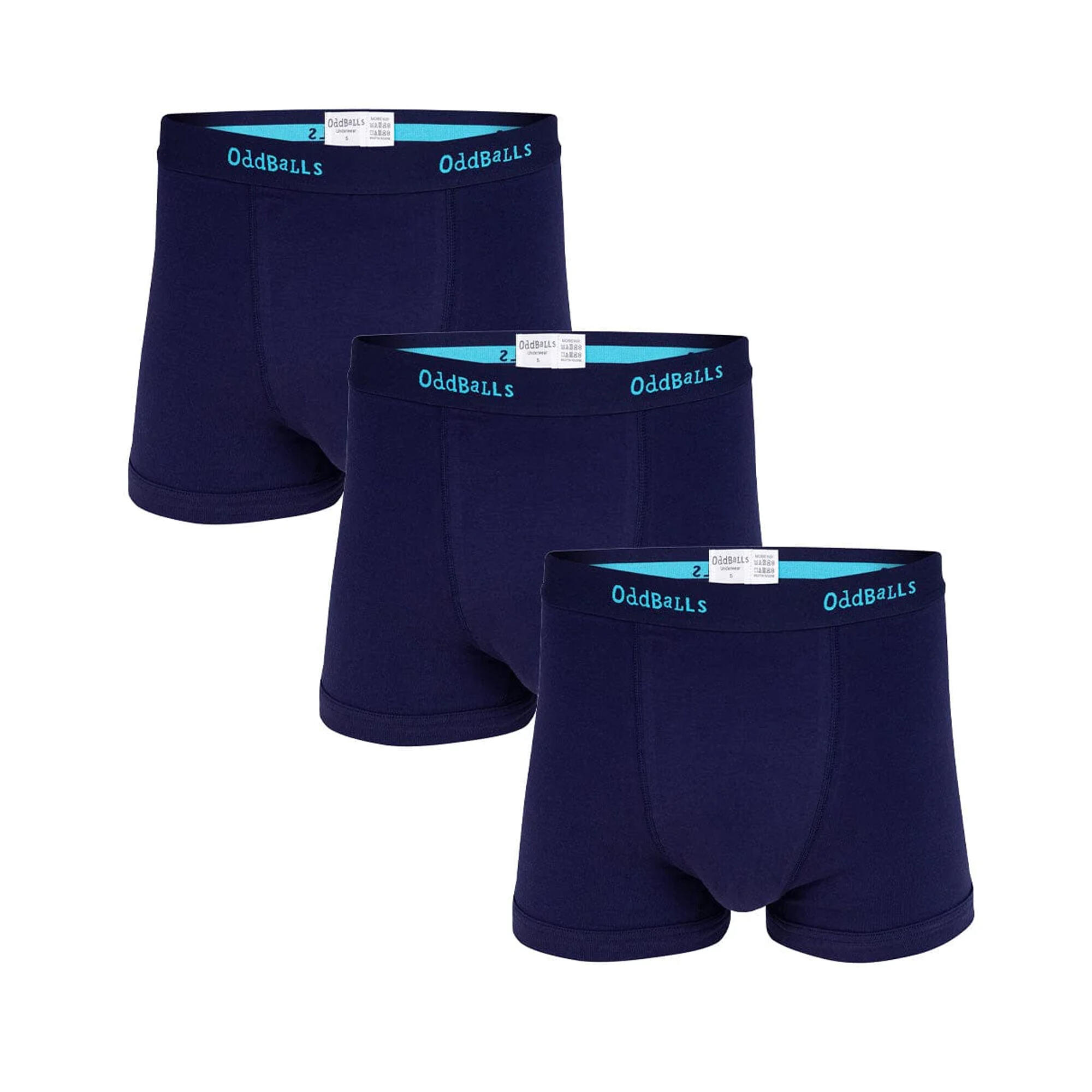 ODDBALLS Mens Plain Boxer Shorts (Pack of 3) (Midnight)