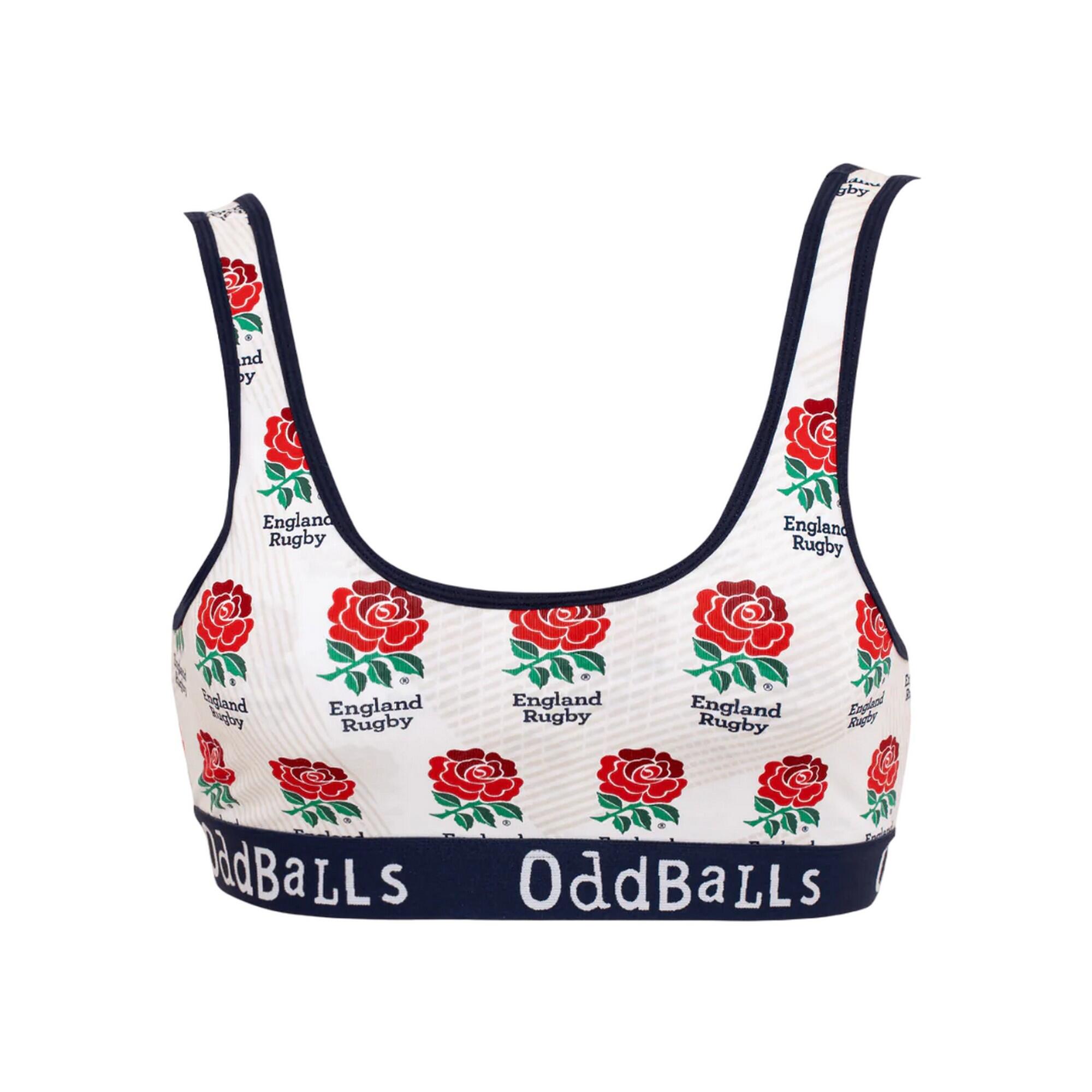 ODDBALLS Womens/Ladies Home England Rugby Bralette (White/Red/Blue)