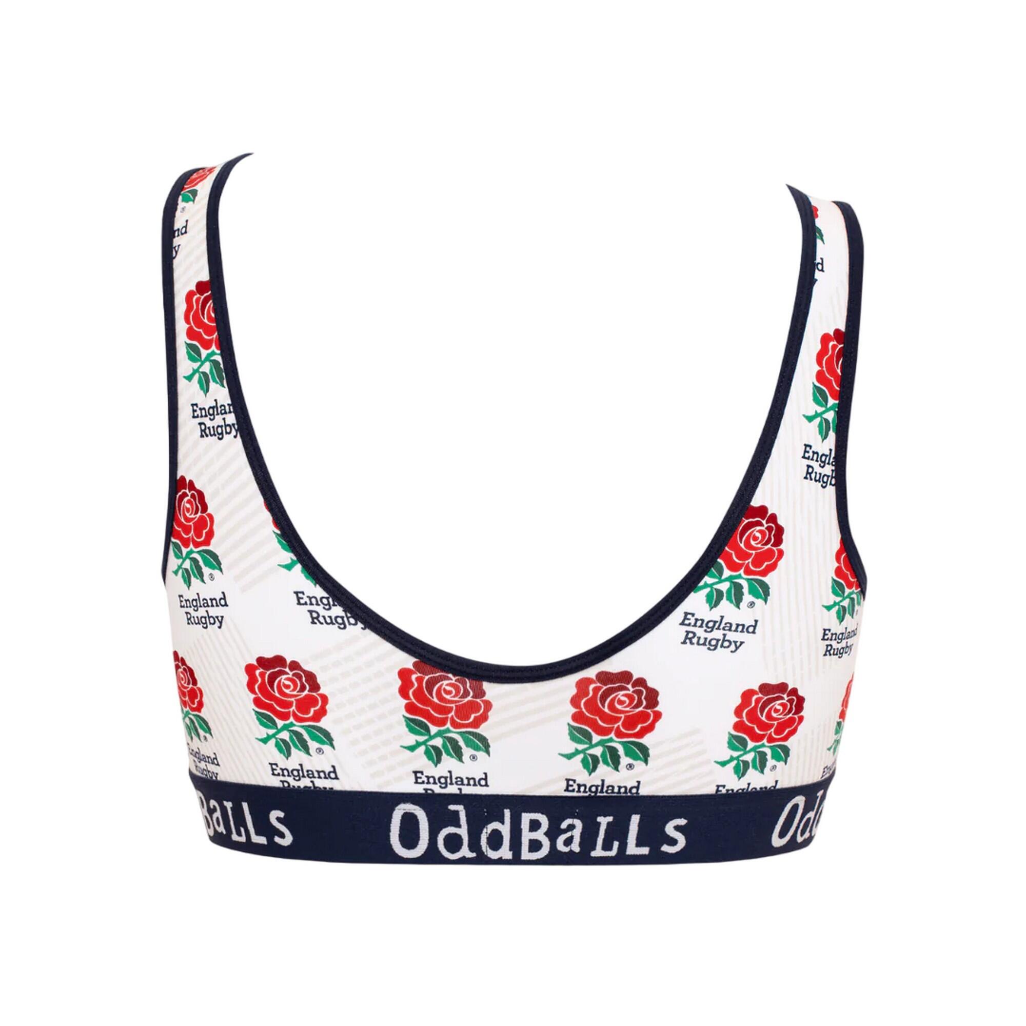 Womens/Ladies Home England Rugby Bralette (White/Red/Blue) 2/3
