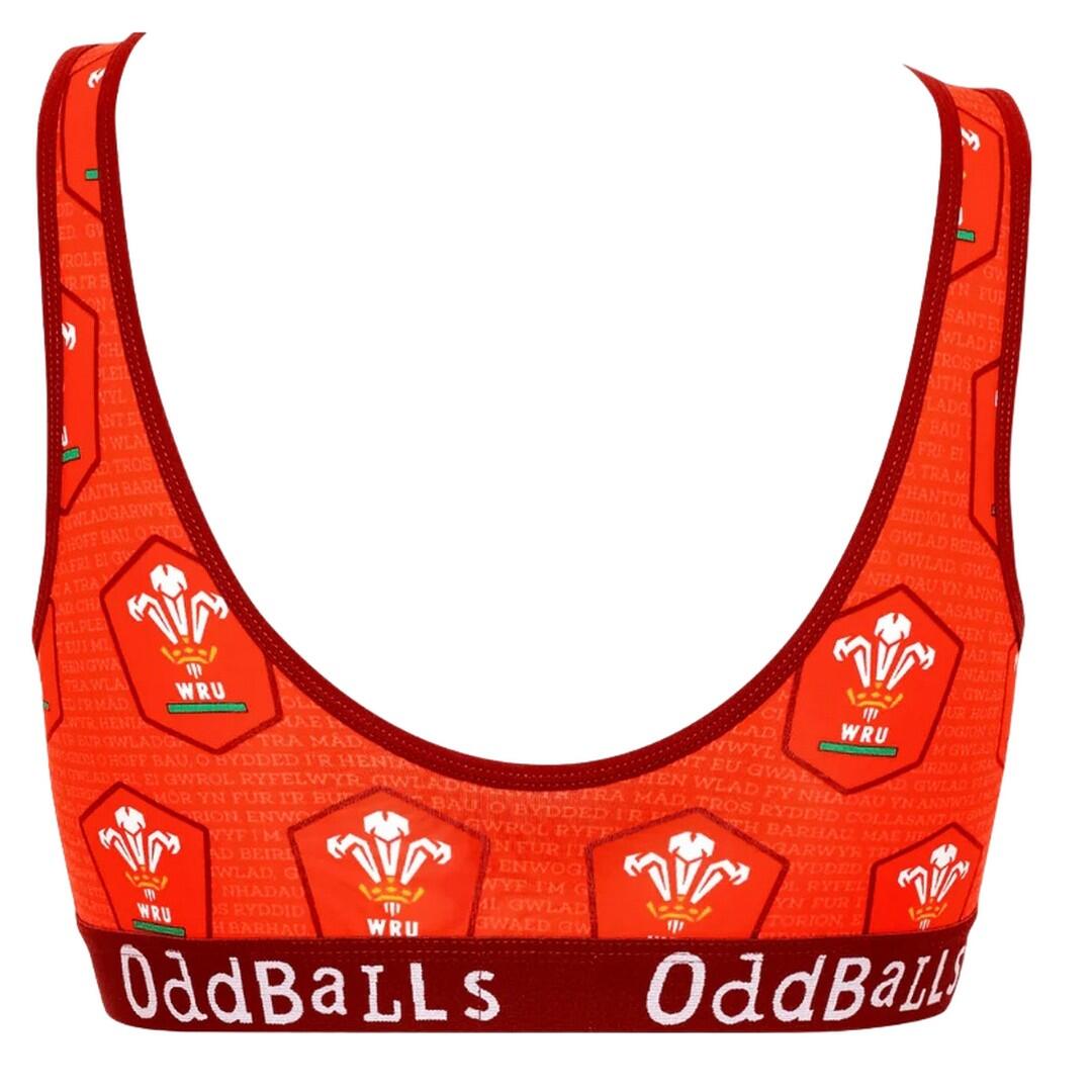 Womens/Ladies Home Welsh Rugby Union Bralette (Red) 2/3